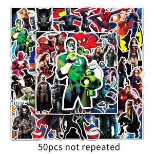 50PCS Marvel Superman Iron Man Graffiti pelekat kalis air hiasan telefon bimbit kes Laptop air Cup pelekat pelekat diri