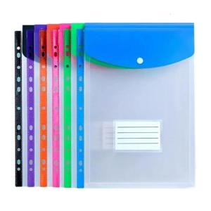 12 Pcs A4 Document Folder File Folder with 11 Hole Document Organizers Clear Document Bag File Bag for Student