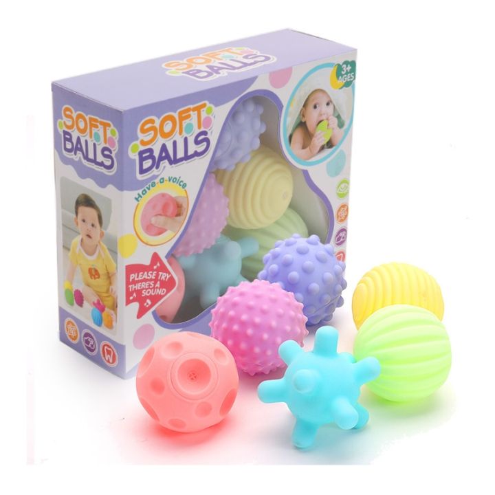 Montessori Soft Silicone Texture Balls for Babies Interactive Squeeze ...