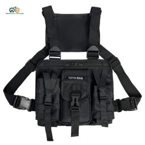 Molle หน้าอกถุง Oxford ถุงเสื้อคลุมสบาย ๆ ปรับได้หลายกระเป๋าน้ำหนักเบาสำหรับอุปกรณ์ตั้งแคมป์กลางแจ้ง[Winnereco Lifestyle]