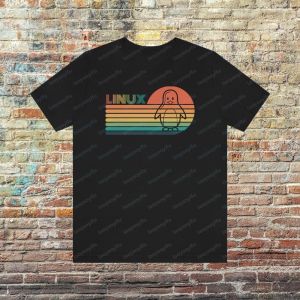 [Local Stock] VCC Retro Style Linux Graphic Printed Man T-Shirt Summer Casual Fashion Loose Short Sleeve Cotton Comfort Breathe Women Streetwear