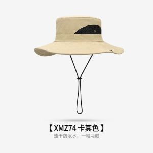 (SG Seller) Outdoor Sun Hat Waterproof Fishing Hat Sun Protection Summer for Man and Women Polyester Quick-drying Outdoor Travel Cap Fisherman Hats With Wide Brim Hiking Travel Beach Sun Cap-MZ17