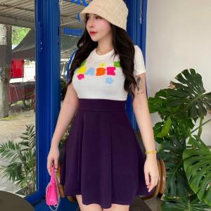 TT41 : (เฉพาะกระโปรง)กระโปรงสั้นเอวเรียบ (มีซับในกางเกง) ผ้ายืดวูลเวฟ มี3ไซส์  เลื่อนดูขนาดรูปสุดท้าย ผู้หญิง Clothing Skirt