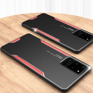 LANLIN For Samsung Galaxy S20 Plus Samsung Galaxy S20 Ultra Phone Case Metal Frosted Back Shell Soft TPU Frame Casing Ultra-thin Anti-fall Aluminum Cover For Samsung S20 Ultra Phone Case