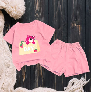 Bộ bé gái hình gấu dâu DAY cho bé gái siêu xinh cho bé 6-24kg.BGL36.