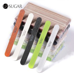 UR SUGAR Multi Grit Wood Nail Files Strong Thick Wooden Coforful Sandpaper Nails File Buffing Washable Gel Polish Tools
