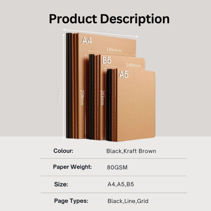 Not Book String mixshop A5, B5, A4 Notebook, Exercise Book, Lined, Grid, Blank, 80-GSM ...