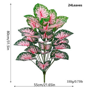 Artificial Leaf Stem Silk Plant Uv Resistant Fade Resistant Low Care Decorative Foliage Indoor Outdoor Home Event