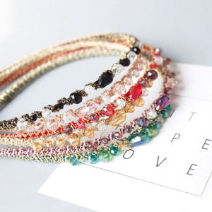 Long lanh sang trọng phong cách hàn quốc nữ phụ nữ cho màu tương phản Băng đô đính đá