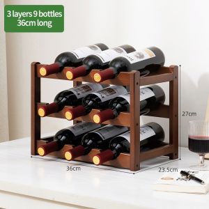 Solid wood wine rack home desktop red wine display rack light luxury living room wine rack Bamboo White Wine Bottles Rac