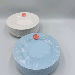 (1แพ็ค12ใบ)จานกลม จานตื้น6.5นิ้ว จานกลมเล็ก จานแบ่ง จานเมลามีนแท้อย่างดีตราม้า