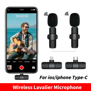 Wireless Lavalier Microphone Audio Video Recording Mini Mic Live Vlogging Broadcast Gaming Phone Microfonoe Available For Iphone/Android Type-C