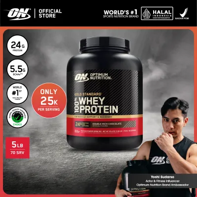 Optimum Nutrition Gold Standard 100% Whey Protein 5 lbs | Primary Source Isolate - Susu Protein / Powder / Suplemen / Gym / Muscle Protein