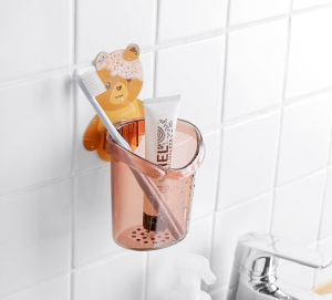 [NEW] Toothbrush holder Creative Bear hug storage cup punch-free toothbrush holder wall mount toothpaste storage rack
