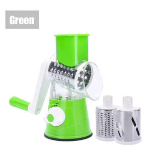 Multi functional vegetable chopper household hand cranked drum type three in one rotary slicer kitchen manual grinder