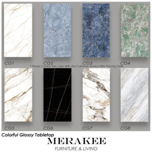 MERAKEE Extendable Customized Marble Like Sintered Stone Dining With Cross Stand Table Dining Room Furniture F24
