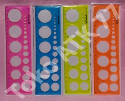 Penggaris Mistar Butterfly Bangun Datar 9150 Lingkaran Jam Bulat READY STOCK