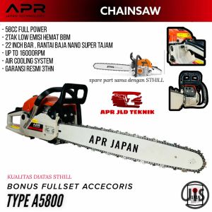 Senso Chainsaw Mesin Gergaji Kayu Pohon JLD 5800 2tak