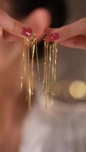 925 Silver Needle Korean Fashion Long Chain Tassel Earrings For Women Metal Earing Jewelry 2026 Trending Womens Drop Earrings