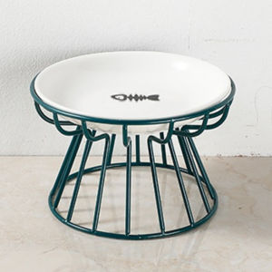 Ceramic Raised Pet Bowl Food Water Treats for Cats Dogs Supplies Outdoor Feeding Drinking Accessories Dog Cat Stand Bowl