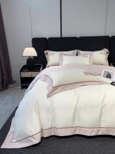 Long-staple Cotton Premium 100 100% Cotton Luxury Embroidered Four-Piece Set Bed Sheet Duvet Cover Hotel Bed Linen Bedding LZD