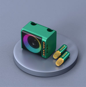 LZD  Creative T203 Family K Song Bluetooth Speaker Singing Kara OK Integrated Wireless Dual Microphone Speaker Subwoofer