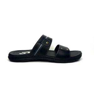 PROMO Sandal Slide Slip On Selop Kulit Pria Kekinian Giovane Adulto Ban Dua Hitam Casual