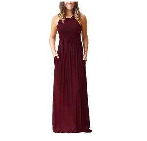 Cross-Border European and American Foreign Trade Hot Sale Long Dress wish AliExpress Hot Sale Long Sleeve Elastic Waist Dress ☺1130