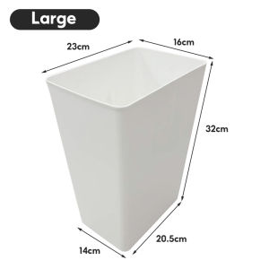 Tidy House White Trash Bin with Wooden Cover Nordic large capacity Trash Can Recycling Bins Durable Home Kitchen Bathroom Garbage Bin