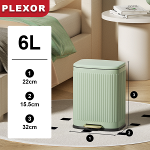 Plexor 6L/13L hình chữ nhật Thùng rác nhỏ với nắp im lặng đóng nhẹ Thùng rác thùng rác thép không gỉ Thùng rác với di động bên trong xô bước đạp Thùng rác gấp cho xe hơi cho phòng tắm nhà bếp phòng ngủ văn phòng