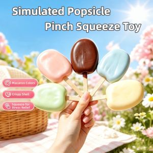 JAYQQ Pinch Crunch Sound Ice Cream Squeeze Toy Hand Relax Crispy Texture Food Theme Squeeze Toy  Slow Rebound Sensory Fidget Squeeze For Adults