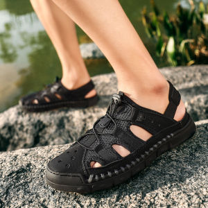 Sandal Musim Panas Gunung MTB Sendal Pria Gunung Hiking Mendaki Kulit Outdoor Handmade Olahraga 046
