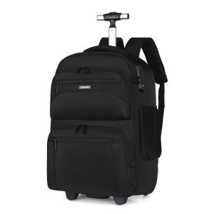 19 Inch Large Trolley Laptop Backpack Bag 2 Wheels Travel Luggage Bag Waterproof For Men Women College School Student