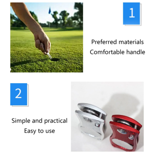 Golf Pitchfork Putting Green Fork Magnetic Golf Ball Marker Tool with for Pop Up Button Golf Training Golf Divot Repair