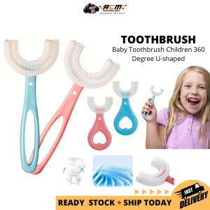 【Local Stock】Kids Toothbrush 360 Degrees U Shaped Childrens Toothbrush Kanak Berus Gigi Cartoon Kids Girls Boys Toothbrush 3-12 yrs old Berus Gigi 宝宝U型牙刷|