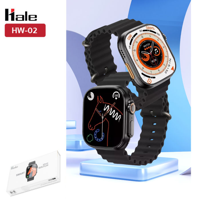 Hale นาฬิกาสมาร์ทวอช Ultra จอใหญ่ 45mm.โทรเข้าออกรับสายได้ Smart Watch HW-02 นาฬิกาออกกำลังกาย