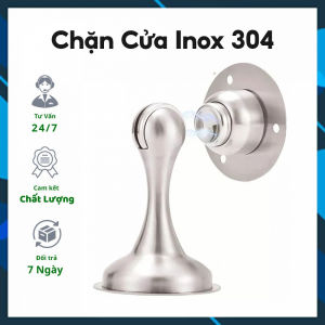 (HỎA TỐC) - Hút Chặn Giữ Cửa Nam Châm Chống Va Đập Hít Cửa Inox 304 Không Cần Khoan Kèm Keo 3m Dán Sàn Và Vít Lực Hít Mạnh