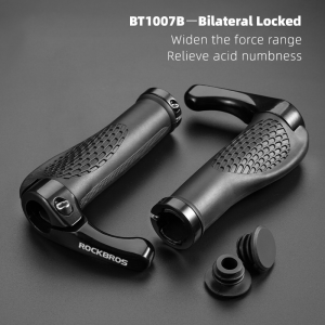Tay nắm xe đạp ROCKBROS Cao su thoải mái MTB Khóa đôi Tay lái chống trượt Giảm chấn động tay lái Nắp tay lái Phụ kiện tay lái xe đạp