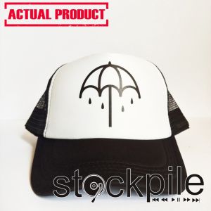 BRING ME THE HORIZON BAND VINYL WHITE  TRUCKER/NET CAP