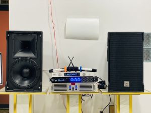 Dàn âm thanh karaoke gia đình tiết kiêm - hiện đại / loa tích hợp loa RCF .mic UGX123 .vang T90Pro. đẩy LA800. màn hình HY33. giá cực ƯU ĐÃI hát hay