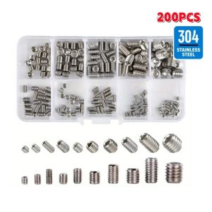 Baut L tanam 200 PCS set mm M3 M4 M5 M6 M8 stainless 304 socket set crew
