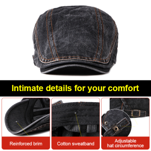 Korean Style Denim Cap for Men and WomenFashionable and WashedAdult Cap