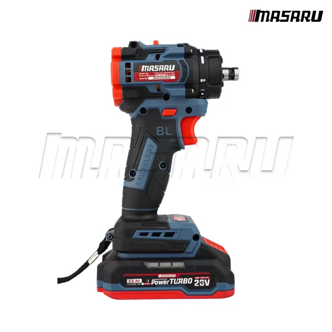 MASARU รุ่น SCDS-210 แรงบิด 60 N.m สว่าน 5 หัวเปลี่ยนหัวได้ ไขควงคลัชไร้สาย เจาะ ขันสกรู สว่านไขควงไร้สาย + 4หัว 20V
