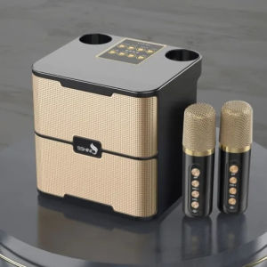 SUYOSD YS-213 Karaoke Bluetooth Speakers 2 mic Portable Stereo Family Party Ktv 3D Stereo Speaker