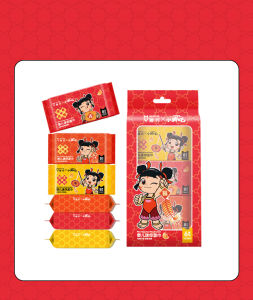 Khăn Giấy Ướt Mini Tiện Lợi Họa Tiết Hoạt Hình Túi 8 Gói 64 Tờ Siêu Xinh