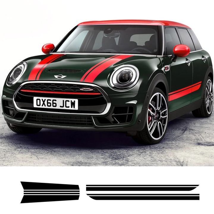 【hot】 Car Hood Decal Bonnet Band Body Kit Side Stripes Skirt Sticker 