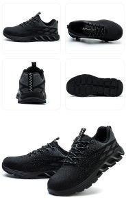 Safety Shoes For Men Steel Toe Rubber Work Boots Low Cut Breathable Lightweight Jogger Waterproof