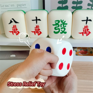 DOWNA Xúc xắc 6 Đồ chơi bóp chậm nở PU Thiết kế Dots Đồ chơi hình mạt chược Kawaii Kích thước lớn Đồ chơi bóp độc đáo để sưu tập