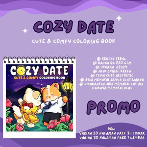 Cozy Date Purple Cute And Comfy Coloring Book - Buku Mewarnai Healing Therapy Stress Relief Kertas Tebal