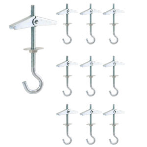 10pcs Ceiling Hooks Toggle Hooks with Screws and Toggle Wings for Ceiling Installation Wall Fixing